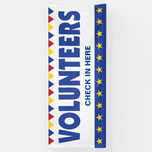 Vrijwilligersbanner voor event check-in registrati spandoek (Verticaal)