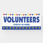 Vrijwilligersbanner voor event check-in registrati spandoek (Horizontaal)