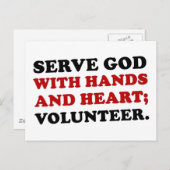 Vrijwilligersdienst met handen en hart (2) briefkaart (Voorkant / Achterkant)