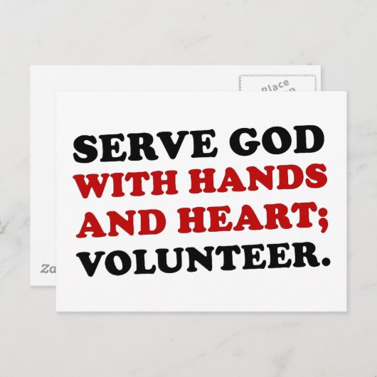 Vrijwilligersdienst met handen en hart (2) briefkaart (Voorkant / Achterkant)