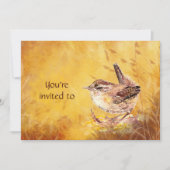 Vrijwilligerserkenning Luncheon Invite & Wren Bird Kaart (Voorkant)