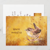 Vrijwilligerserkenning Luncheon Invite & Wren Bird Kaart (Voorkant / Achterkant)