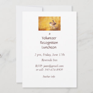 Vrijwilligerserkenning Luncheon Invite & Wren Bird Kaart