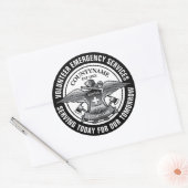 Vrijwilligersnooddiensten Ronde Sticker (Envelop)