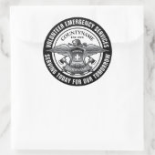 Vrijwilligersnooddiensten Ronde Sticker (Tas)
