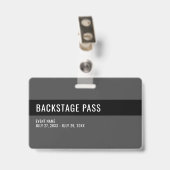 Vrijwilligerspas Effen Zwarte Horizontale ID Badge (Achterkant met clip)
