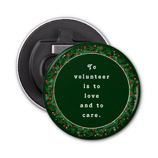 Vrijwilligerswaardering Button Flesopener (Voorkant)