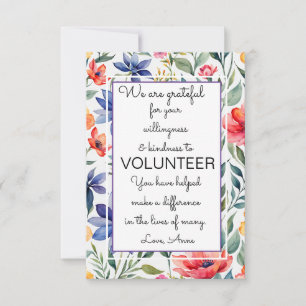 Vrijwilligerswerk appreciatie week bloemenkaart kaart