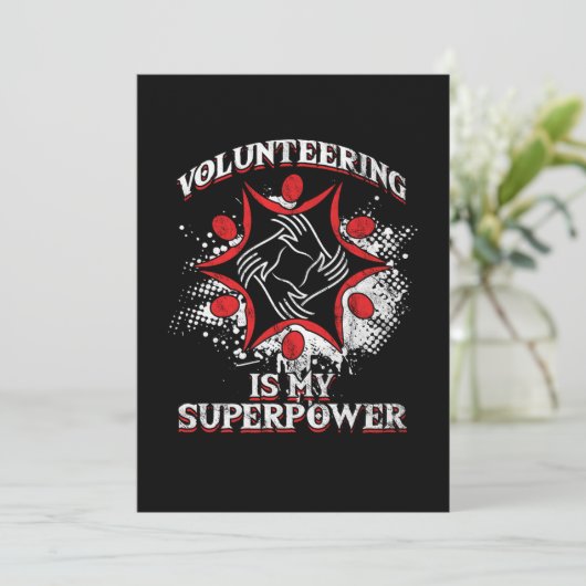Vrijwilligerswerk is mijn superkrachtvrijwilliger kaart (Staand voorkant)