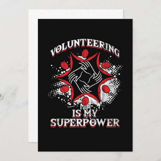 Vrijwilligerswerk is mijn superkrachtvrijwilliger kaart (Voorkant / Achterkant)