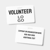 Vrijwilligerswerk met aangepaste Logo-ID Badge (Voor- en achterkant)