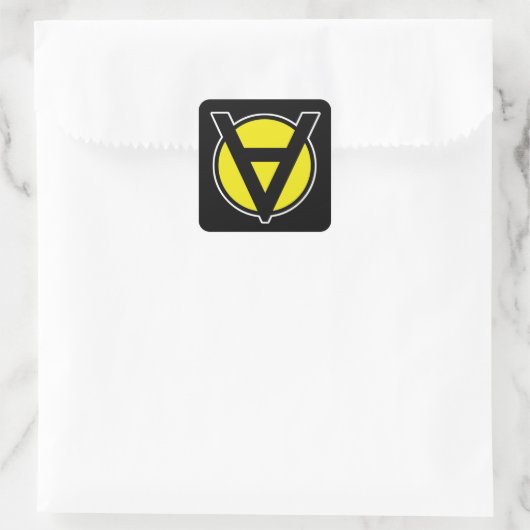 Vrijwilligerswerk Square Sticker - Anarchy Yellow (Tas)