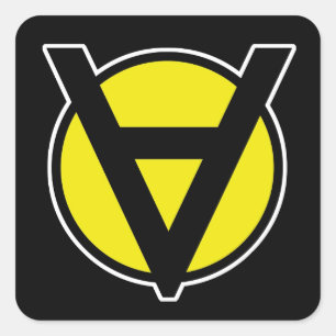 Vrijwilligerswerk Square Sticker - Anarchy Yellow