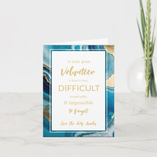 Vrijwilligerswerk Waardering Week Blue Gold Kaart (Voorkant)