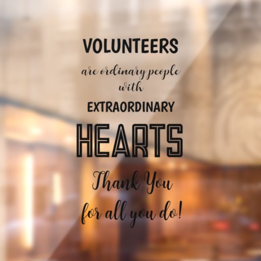 vrijwilligerswerkweek tekenen bedankt raamsticker (Vel 2)