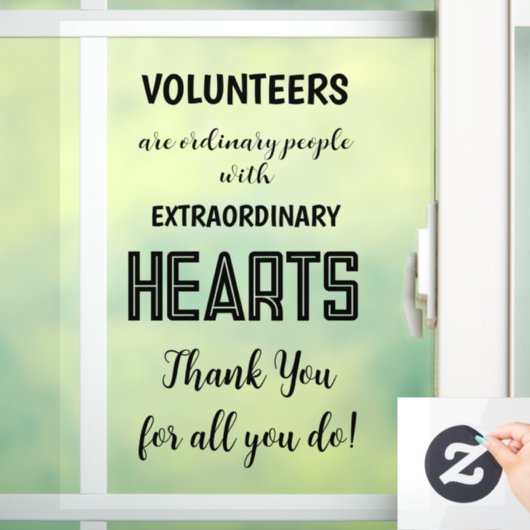 vrijwilligerswerkweek tekenen bedankt raamsticker (Huis)
