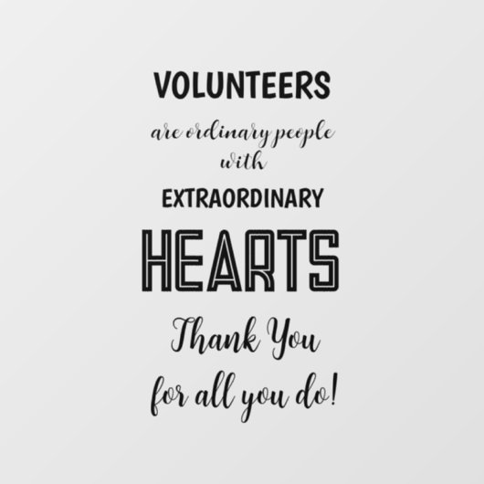 vrijwilligerswerkweek tekenen bedankt raamsticker (Vel)