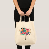 Vrijzinnige Vlinder Levensboom Tote Bag (Voorkant (product))