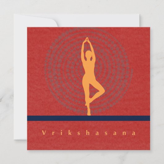 Vrikshasana Kunstkaart Feestdagenkaart (Voorkant)