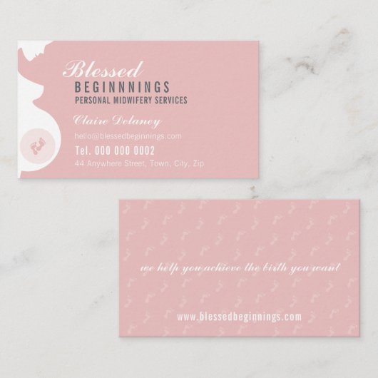 VROEDVROUW MOEDERSCHAP VERPLEEGKUNDIGE zwangere bu Visitekaartje (Voorkant / Achterkant)