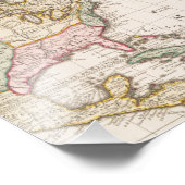 Vroeg (1708) Amerikaanse kaart ~ , L'Amerique Foto Afdruk (Hoek)