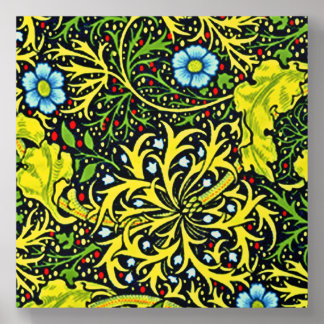 vroeg 20e eeuws patroon blauw groen goud houten fototegel