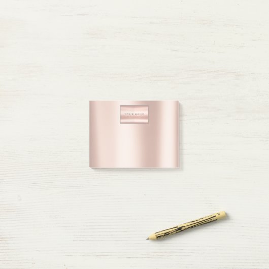 Vroeg Blush Roze Roze Gold Powder Metallic Post-it® Notes (Op bureau)