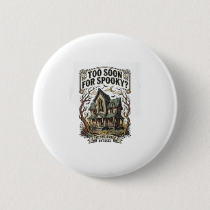 Vroeg Halloween Shirt Vintage Spoken Huis Ontwerp Ronde Button 5,7 Cm