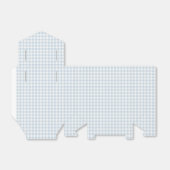 Vroeg Herfst Klassiek Gingham | Stofblauw Bedankdoosjes (Uitgevouwen)