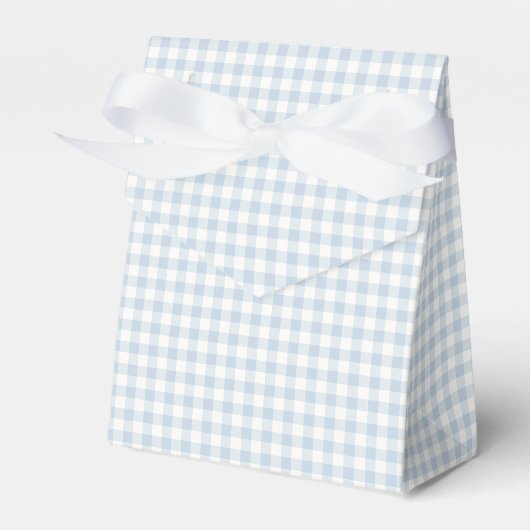 Vroeg Herfst Klassiek Gingham | Stofblauw Bedankdoosjes (Voorkant Zijde)