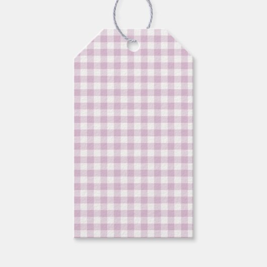 Vroeg Herfst Klassiek Gingham | Warm Lila Cadeaulabel (Voorkant)