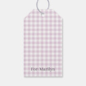 Vroeg Herfst Klassiek Gingham | Warm Lila Cadeaulabel (Achterkant)
