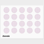 Vroeg Herfst Klassiek Gingham | Warm Lila Ronde Sticker (Vel)