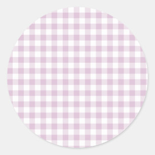 Vroeg Herfst Klassiek Gingham Warm Lila Ronde Sticker