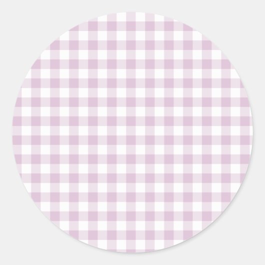 Vroeg Herfst Klassiek Gingham | Warm Lila Ronde Sticker (Voorkant)