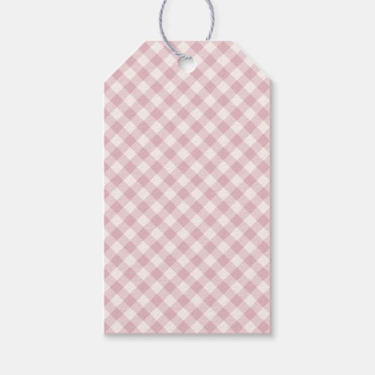 Vroeg Herfst Retro Gingham | Gedempte Roos Cadeaulabel (Voorkant)
