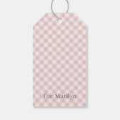 Vroeg Herfst Retro Gingham | Gedempte Roos Cadeaulabel (Achterkant)