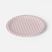 Vroeg Herfst Retro Gingham | Gedempte Roos Papieren Bordje (Gekanteld)