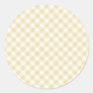 Vroeg Herfst Retro Gingham Gouden Tarwe Ronde Sticker