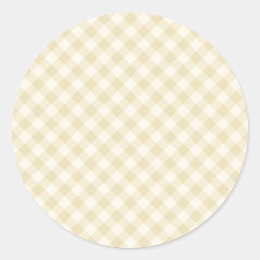 Vroeg Herfst Retro Gingham | Gouden Tarwe Ronde Sticker (Voorkant)