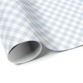 Vroeg Herfst Retro Gingham | Stofblauw Cadeaupapier (Rol Hoek)