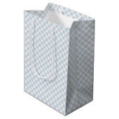 Vroeg Herfst Retro Gingham | Stofblauw Medium Cadeauzakje (Achterkant Gekanteld)