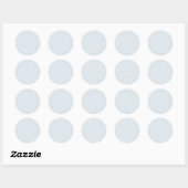 Vroeg Herfst Retro Gingham | Stofblauw Ronde Sticker (Vel)