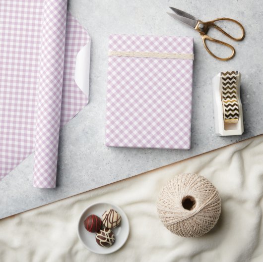 Vroeg Herfst Retro Gingham | Warm Lila Cadeaupapier (Crafts)