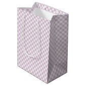 Vroeg Herfst Retro Gingham | Warm Lila Medium Cadeauzakje (Achterkant Gekanteld)
