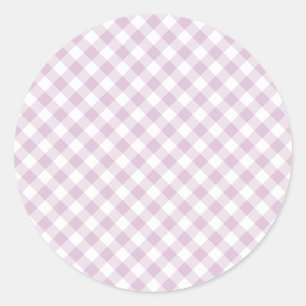 Vroeg Herfst Retro Gingham   Warm Lila Ronde Sticker