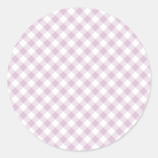 Vroeg Herfst Retro Gingham | Warm Lila Ronde Sticker (Voorkant)