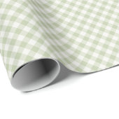 Vroeg Herfst Retro Gingham | Zachte Olijf Cadeaupapier (Rol Hoek)