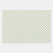 Vroeg Herfst Retro Gingham | Zachte Olijf Inpakpapier Vel (Voorkant 2)