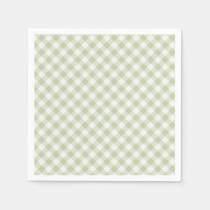 Vroeg Herfst Retro Gingham Zachte Olijf Servet